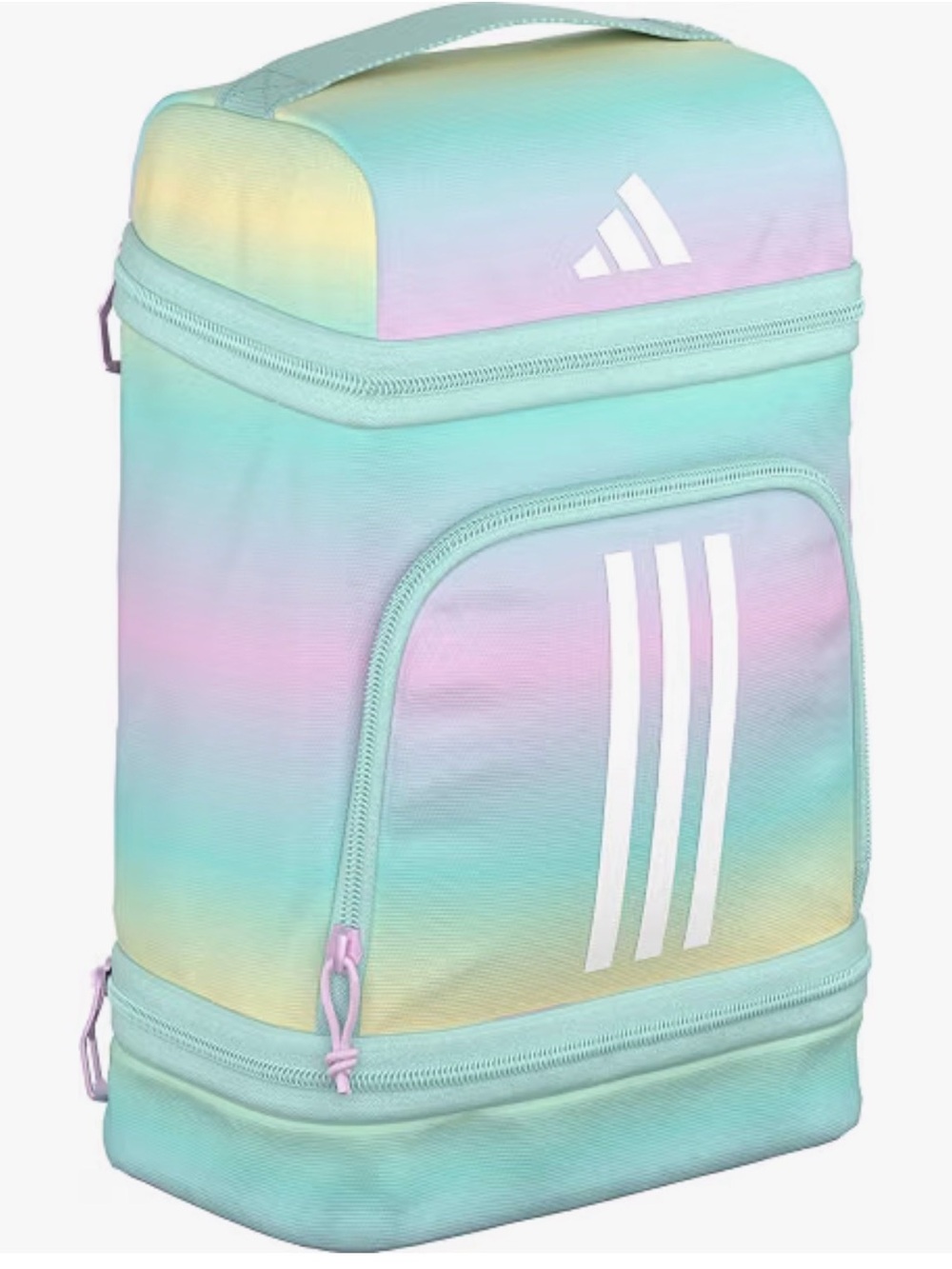adidas pastel ombre lunch tote in mint, pink and yellow. 2800